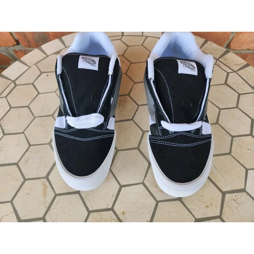 Sz 10 Vans Mega Check Knu Skool Skate Sneakers Mens Black White Checkerboard